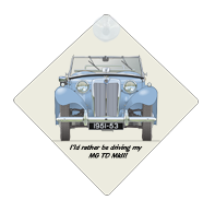 MG TD II 1951-53 (round rear lights) Car Window Hanging Sign